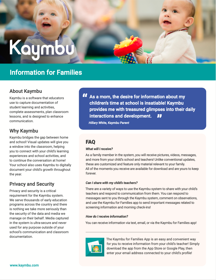 How can I introduce Kaymbu to my families? Kaymbu Help Center